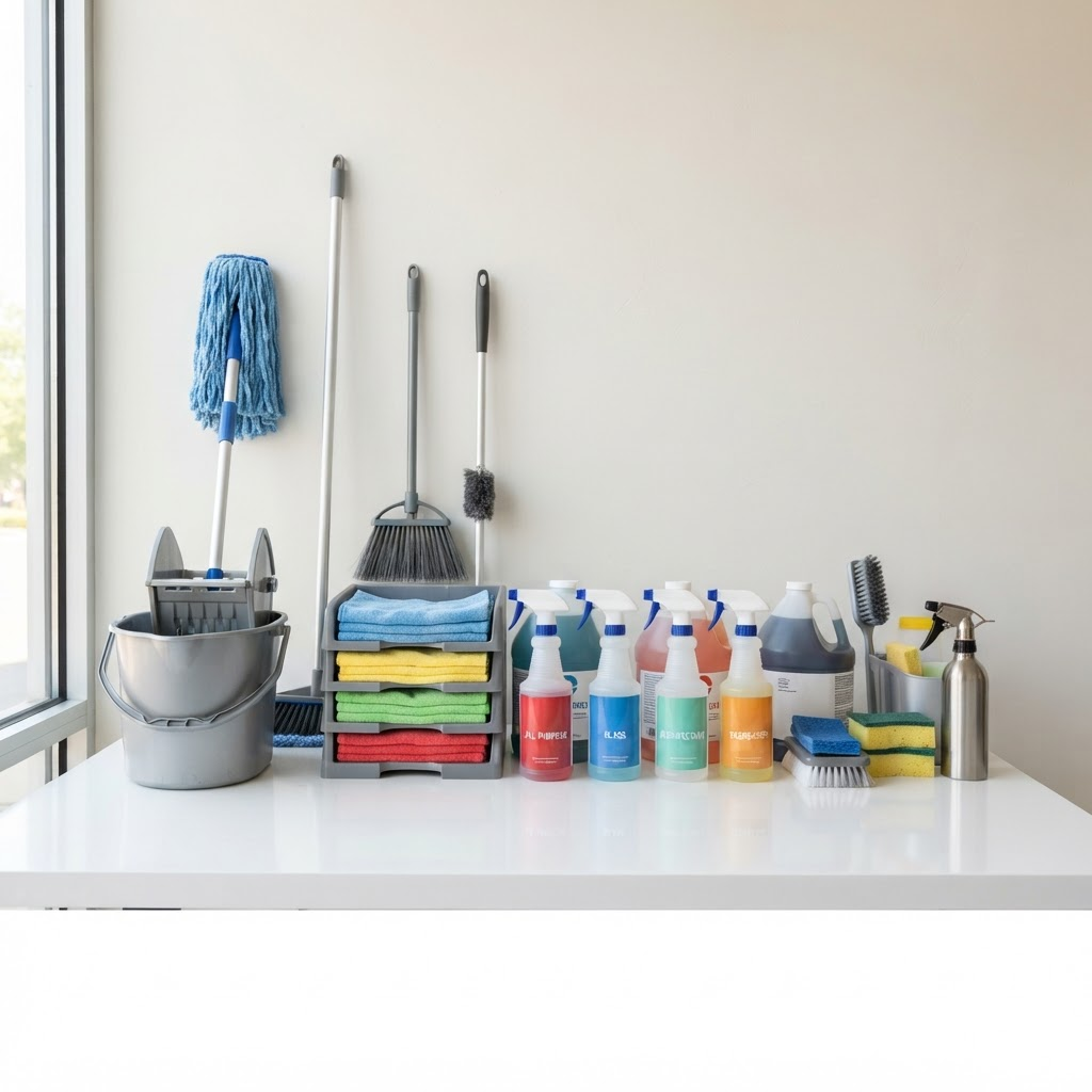 Professional cleaning supplies and equipment